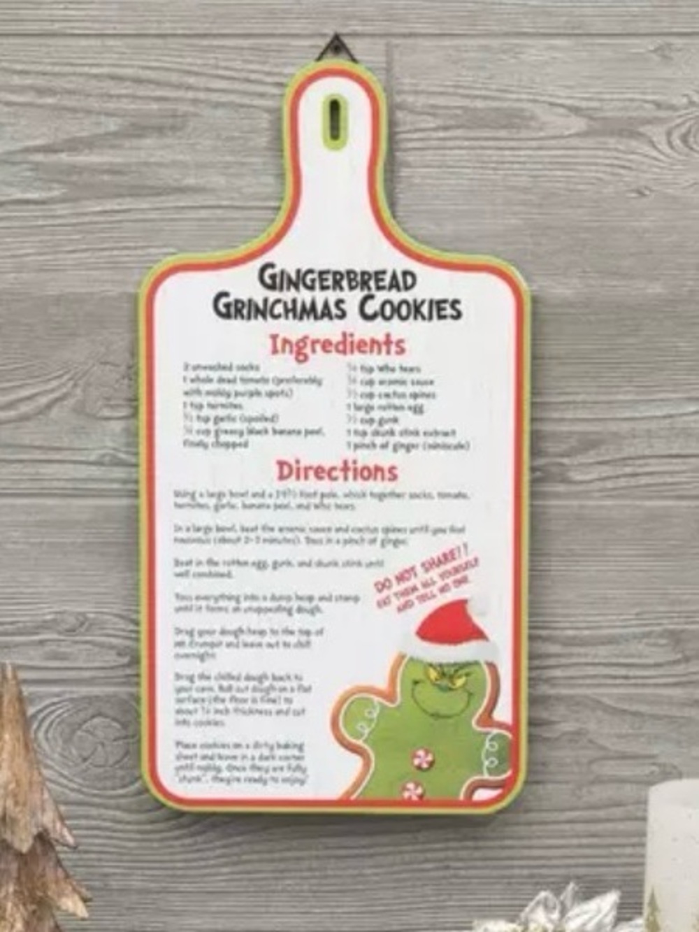 Gingerbread Grinchmas Cookies Wood Wall Decor Gingerbread Grinchmas Cookies Deco